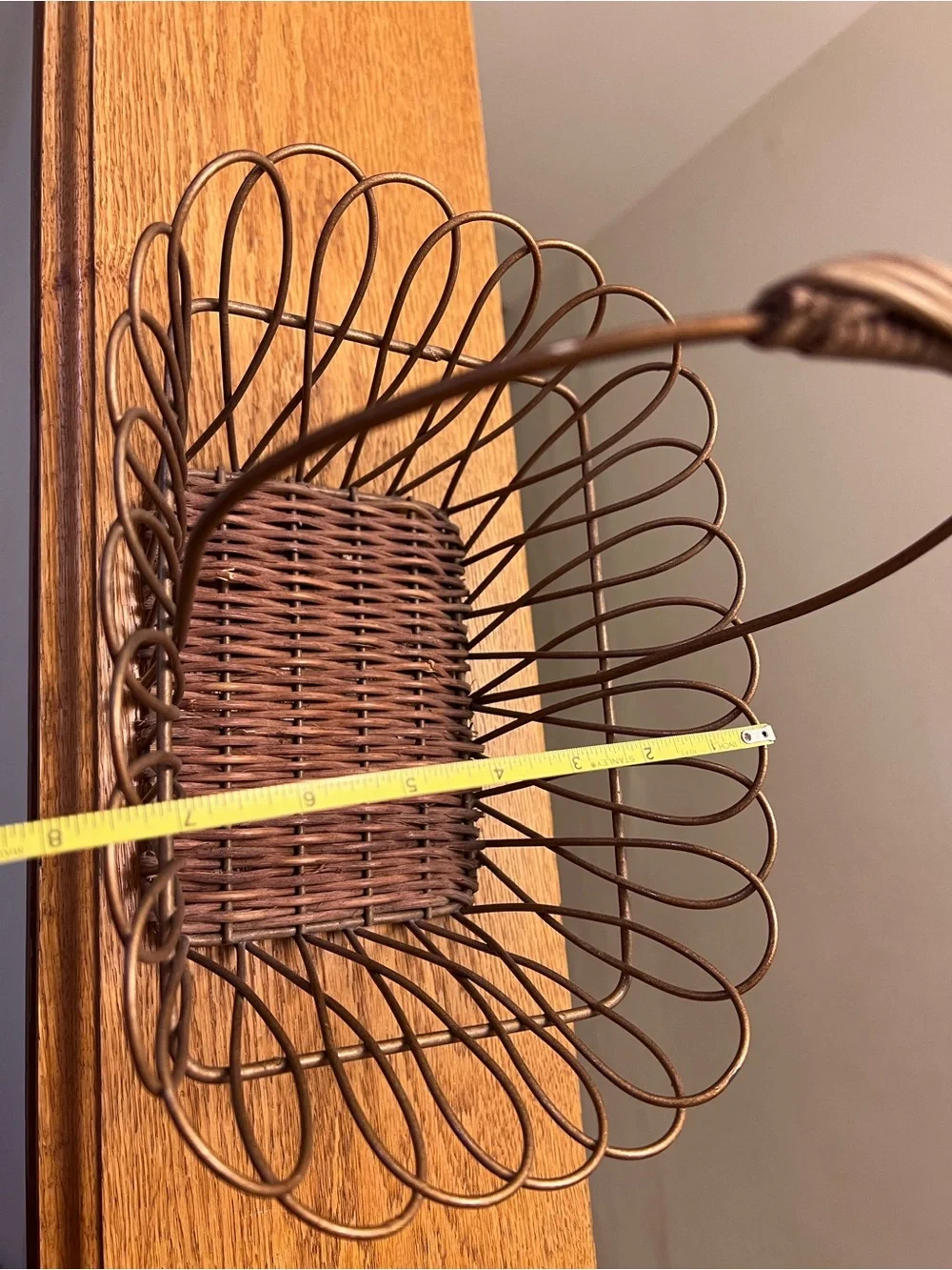 Metal Wire Basket with Handle - Brown